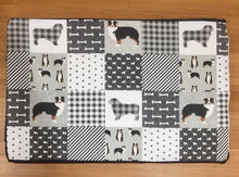 Load image into Gallery viewer, Australian Shepherd Memory Foam Crate Mat - Black Tri