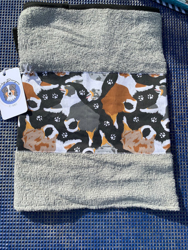 Australian Shepherd Butt Towel - Trotting Aussies - Satin Lined