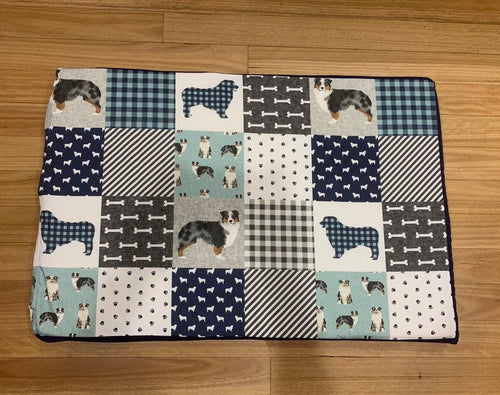 Australian Shepherd Memory Foam Crate Mat - Blue Merle