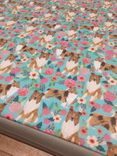 Load image into Gallery viewer, Collie Rough Memory Foam Crate Mat - Floral