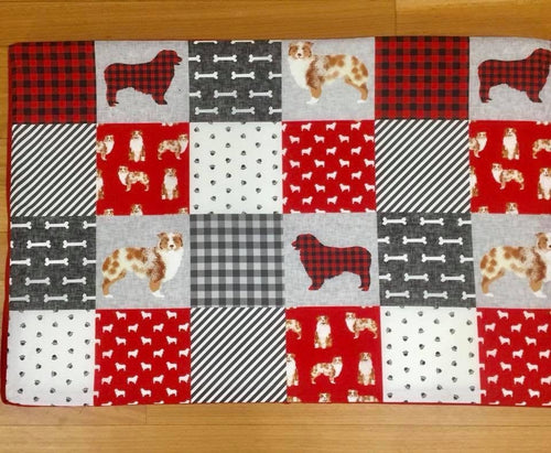 Australian Shepherd Memory Foam Crate Mat - Red Merle