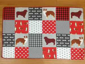 Australian Shepherd Memory Foam Crate Mat - Red Tri