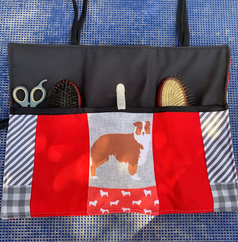 Australian Shepherd Grooming Tool Wrap - Red Tri