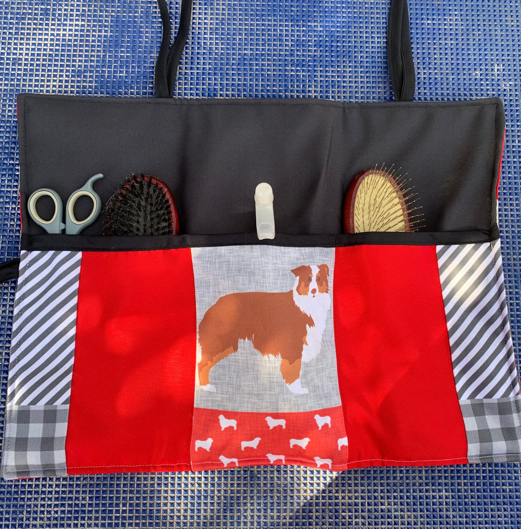 Australian Shepherd Grooming Tool Wrap - Red Tri